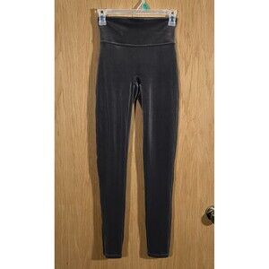 Spanx Women's Sm Velvet Leggings Silver Chrome Grey Slimming High Waist Shaping